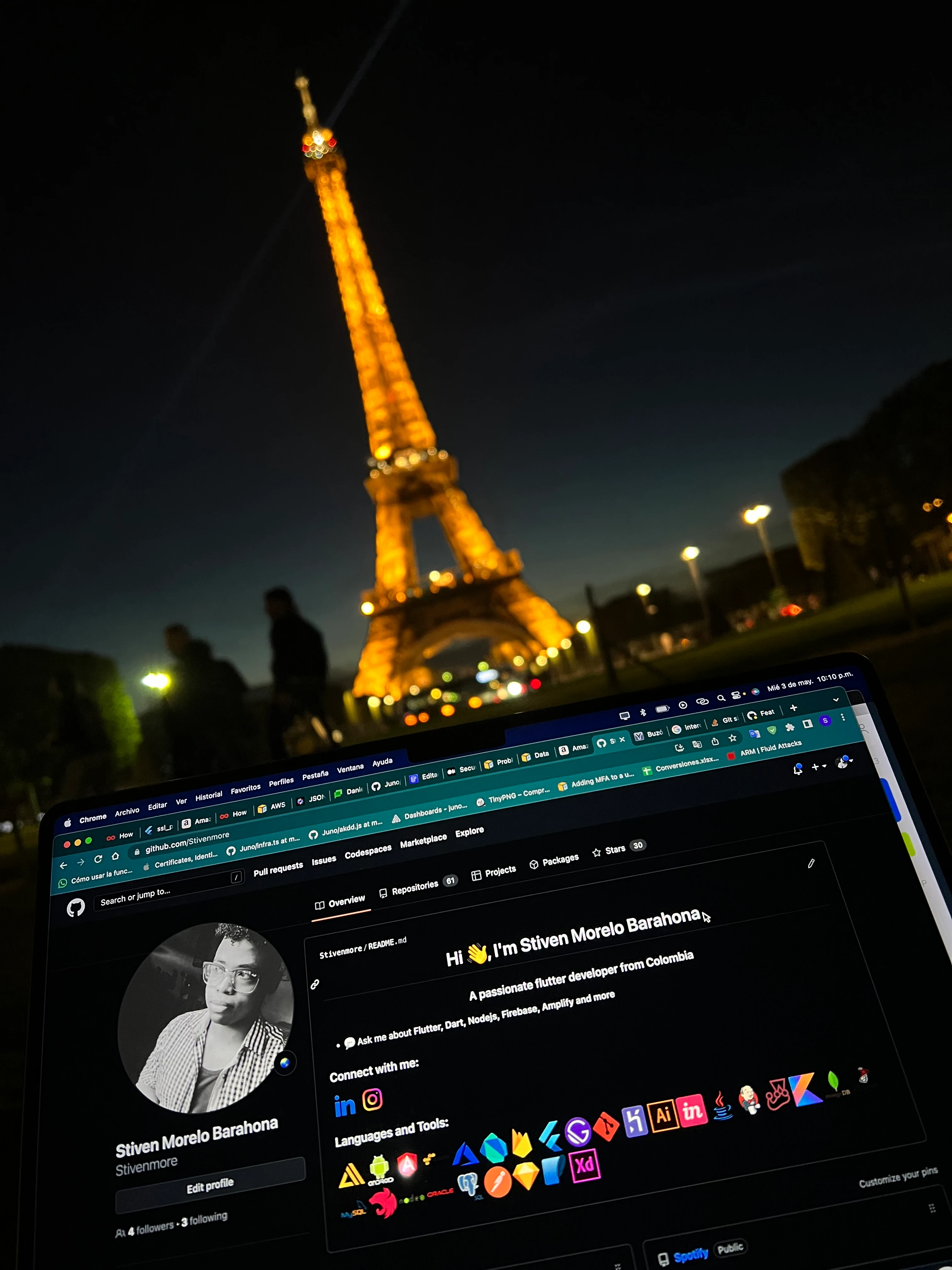 Eiffel Tower at night